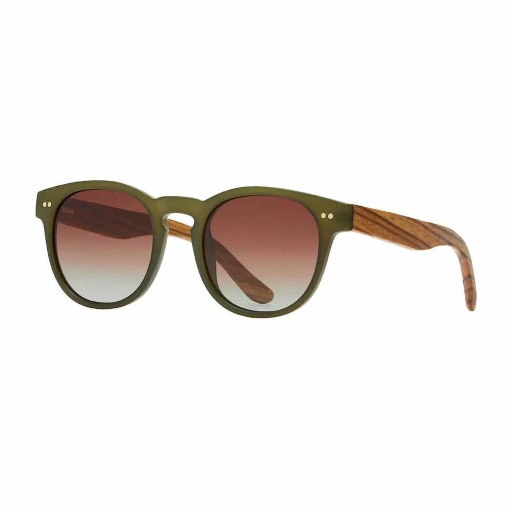 NEW BLUE PLANET ECO-EYEWEAR women's indie polarized sunglasses in matte olive/wa